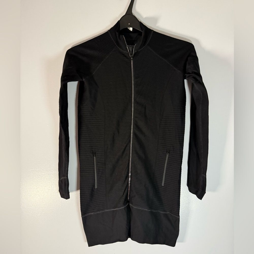 Athleta Rye Full Zip Jacket Black SIZE XS Long